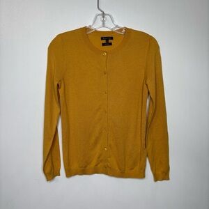 Massimo Dutti Wool Silk Cardigan Women’s XS Mustard Yellow